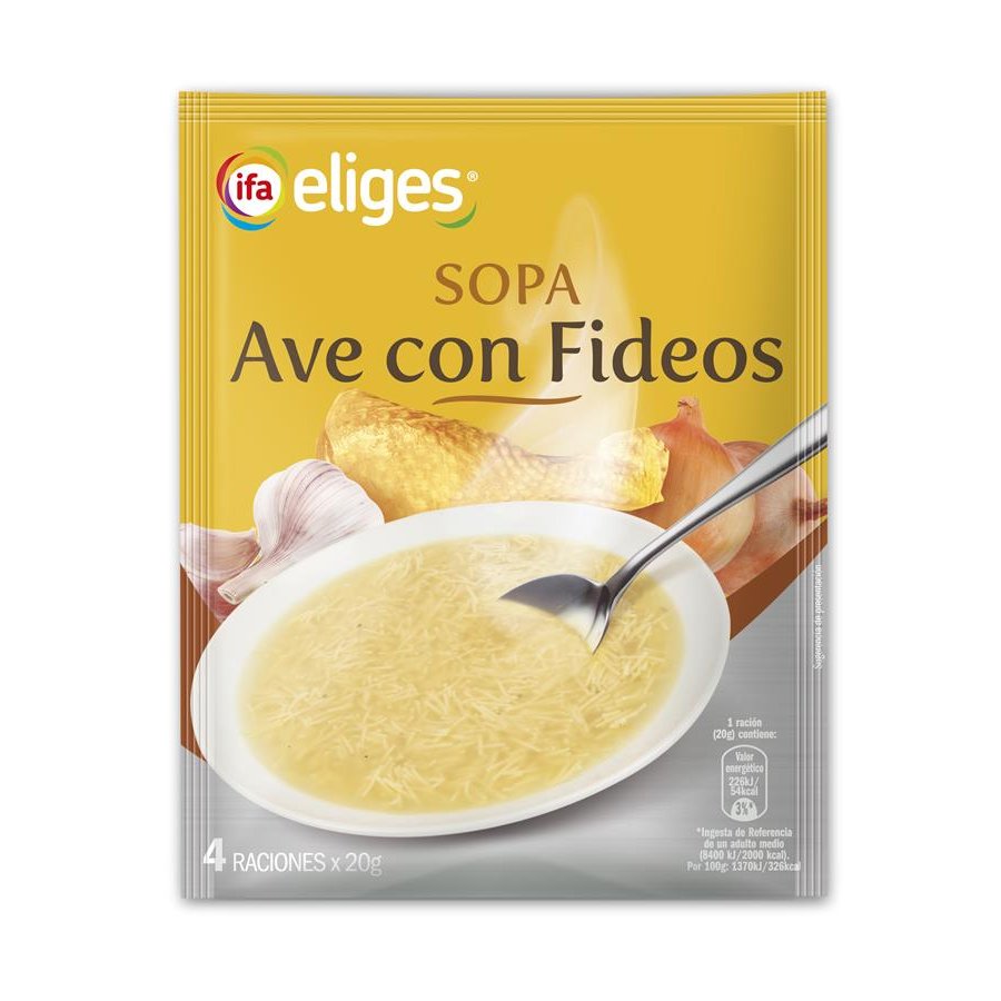 Sopa de ave con fideos IFA ELIGES sobre 80 g