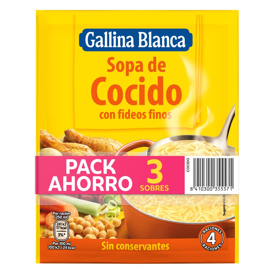 Sopa de cocido GALLINA BLANCA sobre 3x72 g