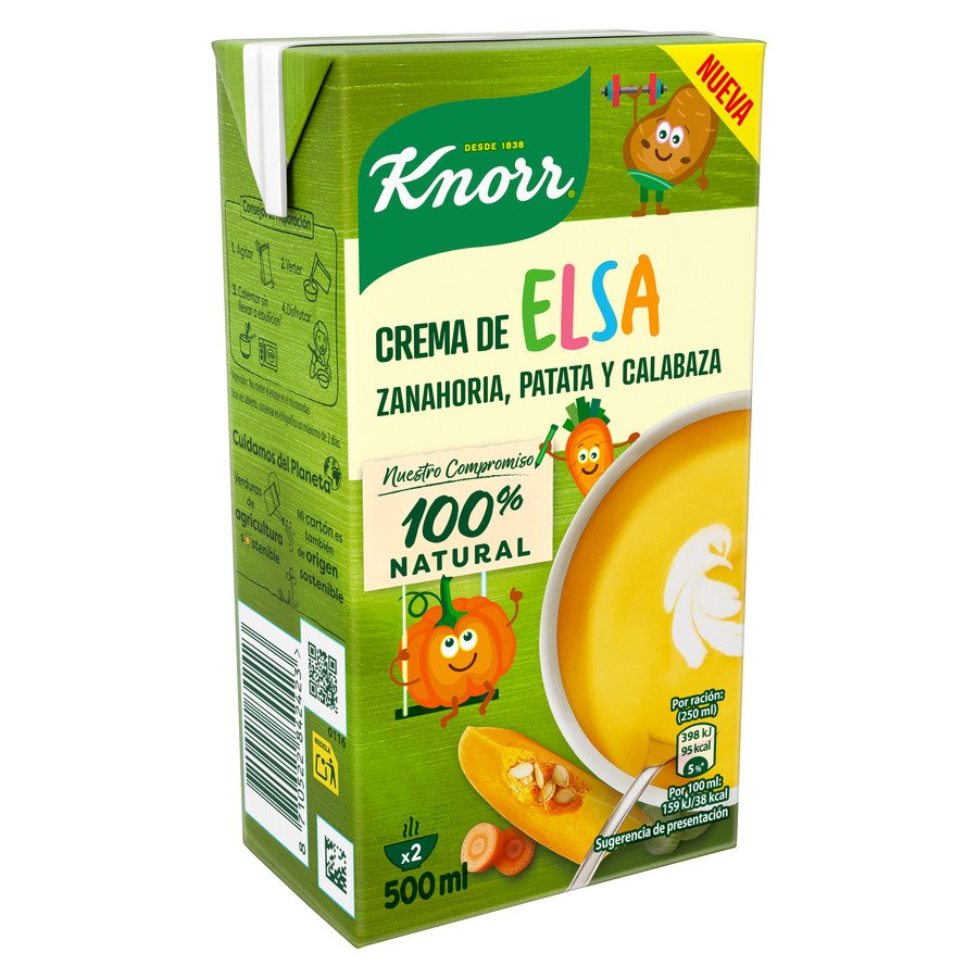 Crema elsa con ingredientes naturales KNORR 500 ml