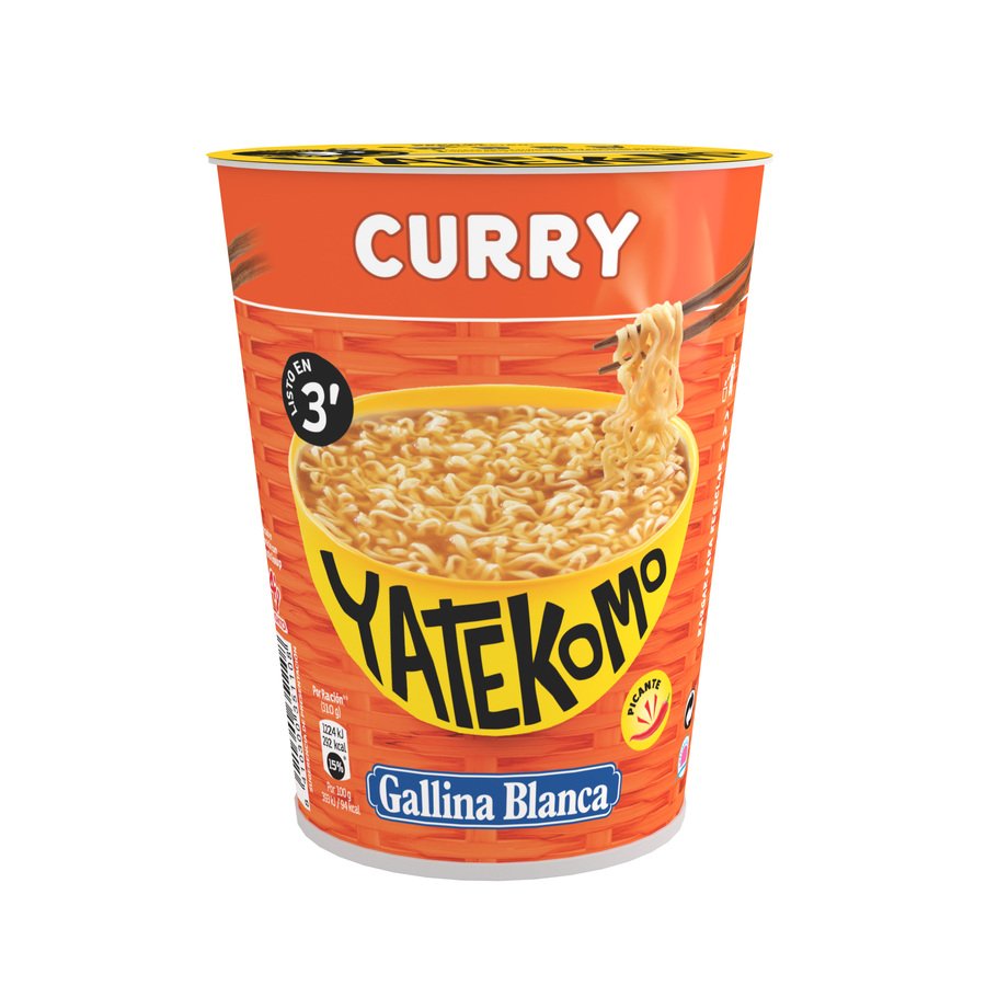 Fideos orientales Gallina Blanca YATEKOMO curry vaso 61 g