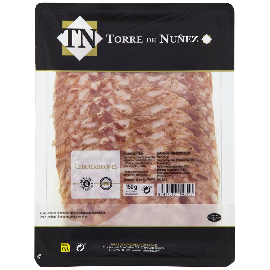 Chicharrón TORRE NUÑEZ lonchas 150 g