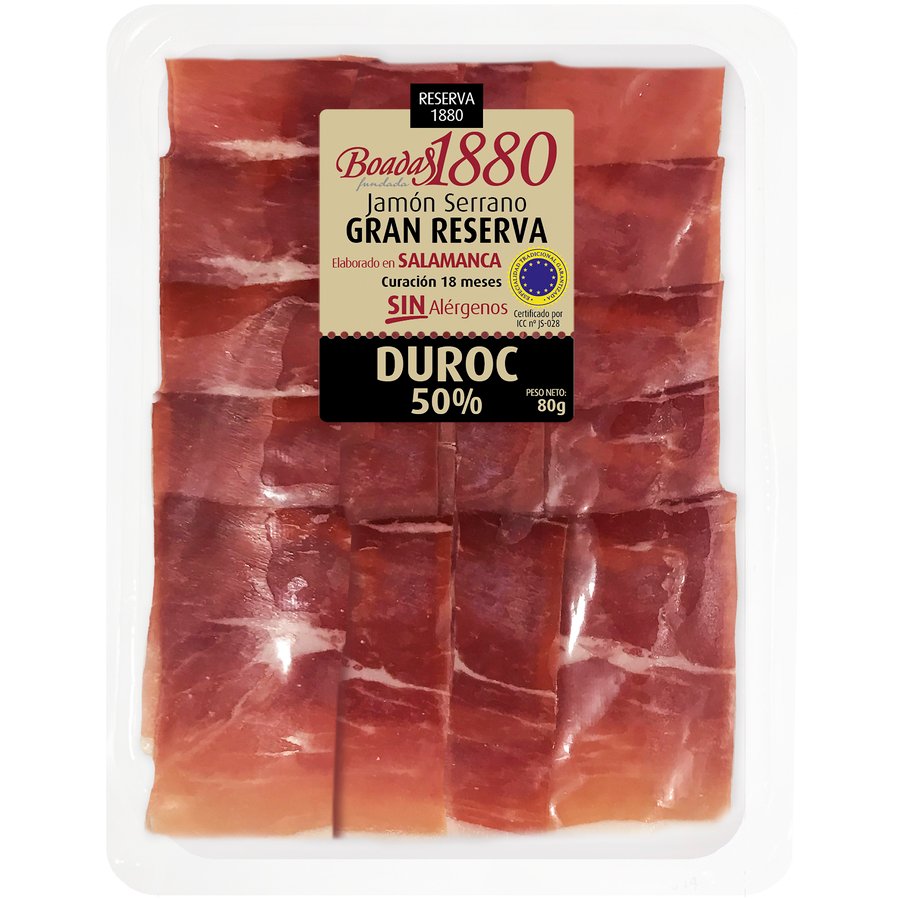 Jamón serrano BOADAS gran reserva DUROC 80 g