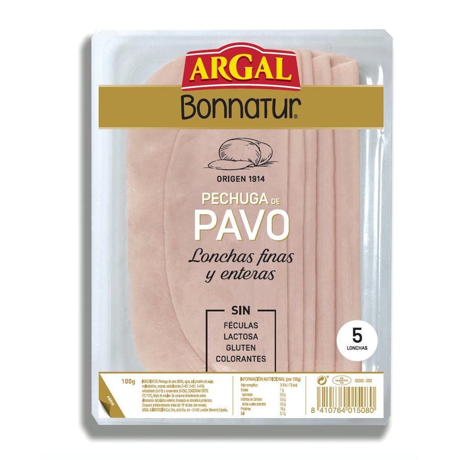 Pechuga pavo ARGAL Bonnatur lonchas finas 100 g