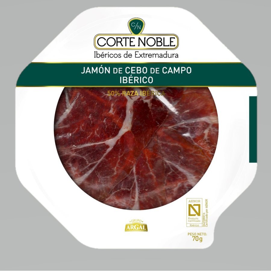 Jamón ibérico cebo campo 50% corte noble 70 g