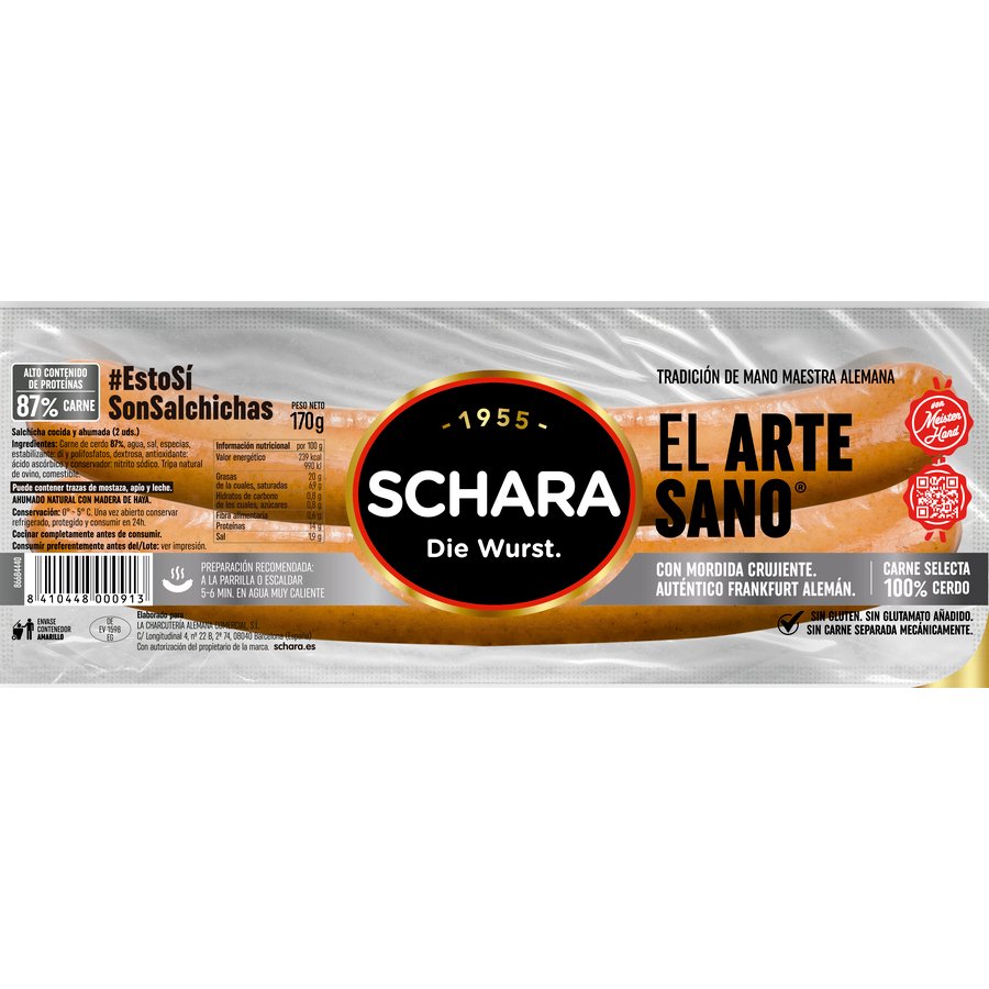 Salchichas SCHARA Frankfurt El ArteSano 2 unidades 170 g