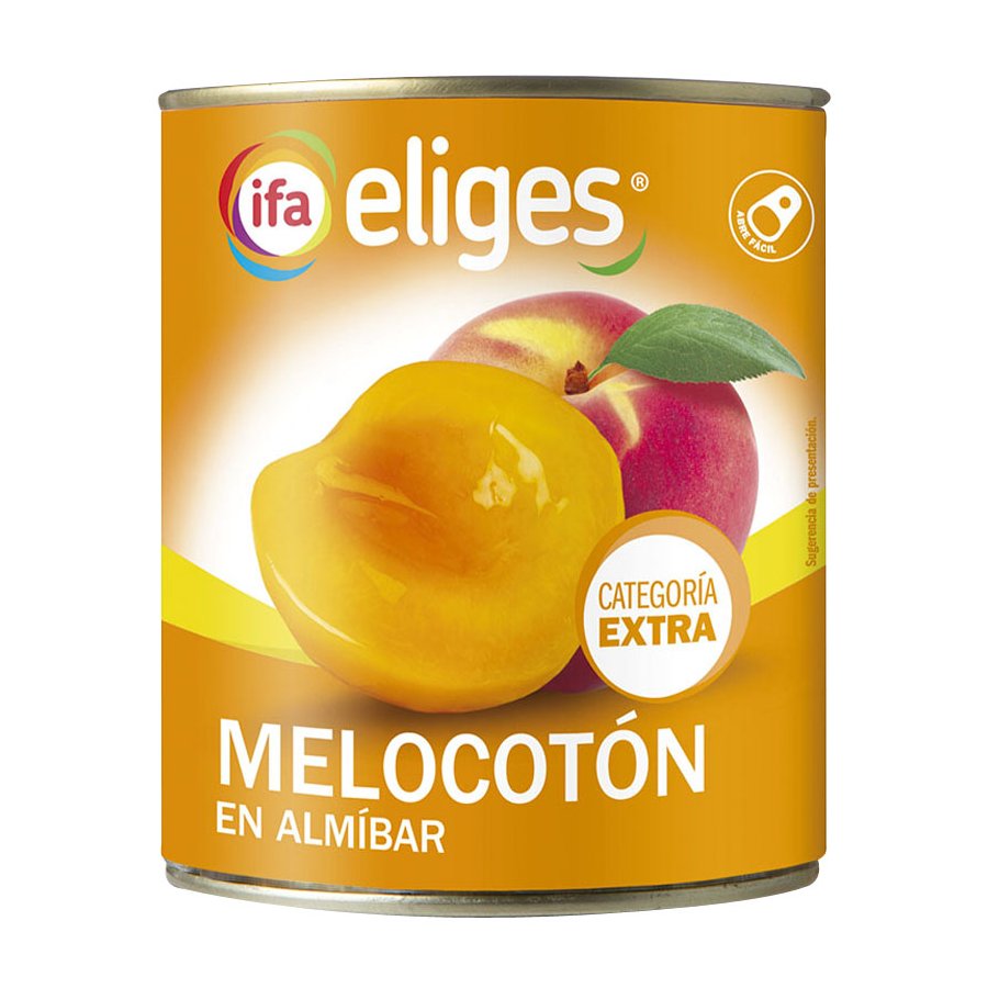 Melocotón almíbar IFA ELIGES extra lata 480 g  pne.