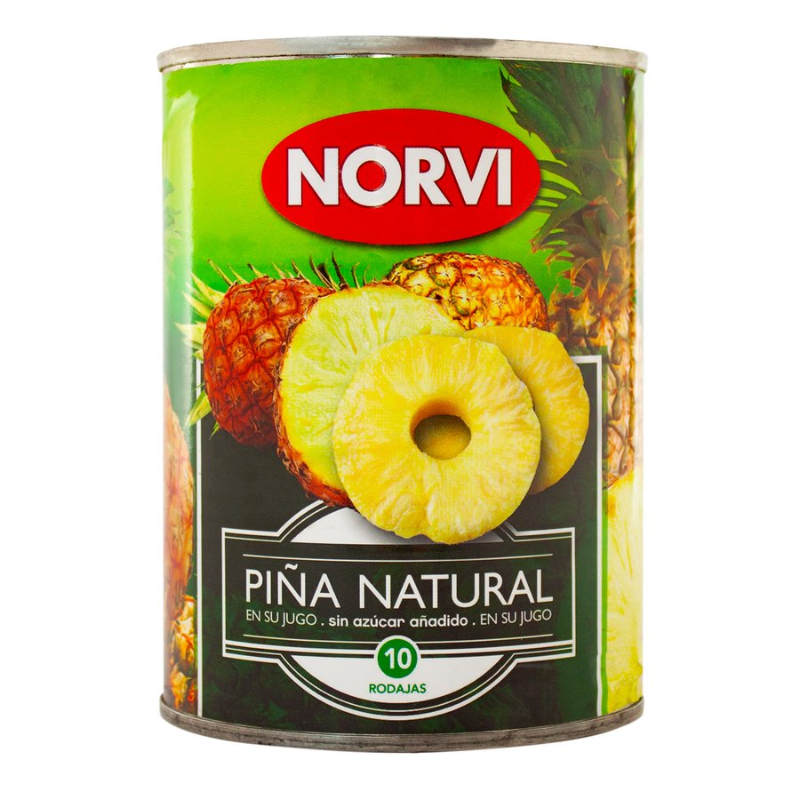 Piña en su jugo NORVI lata 340 g pne.