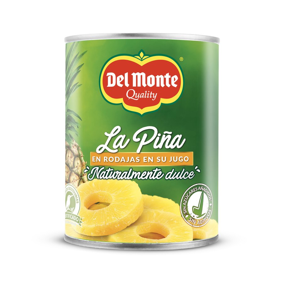 Piña DEL MONTE en su jugo rodajas lata 360 g pne