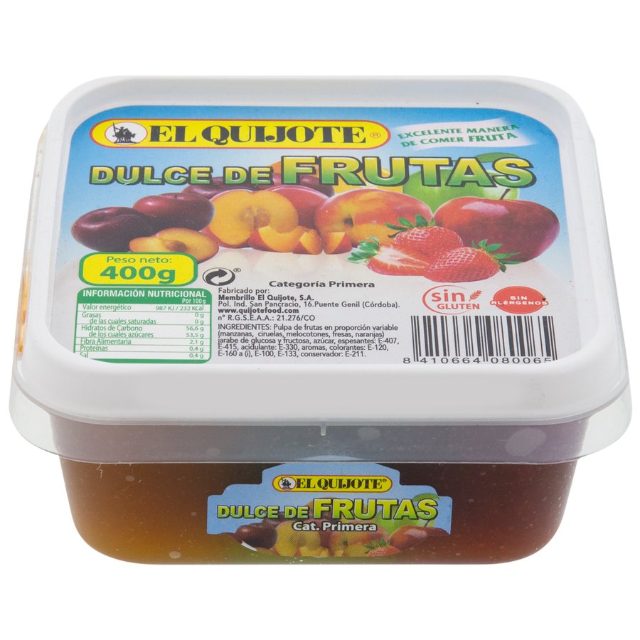 Dulce de frutas EL QUIJOTE fiambrera 400 g