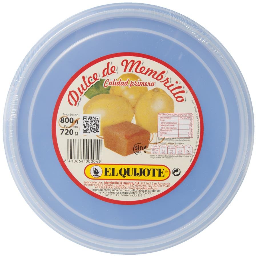 Dulce de membrillo EL QUIJOTE fiambrera 720 g pn.