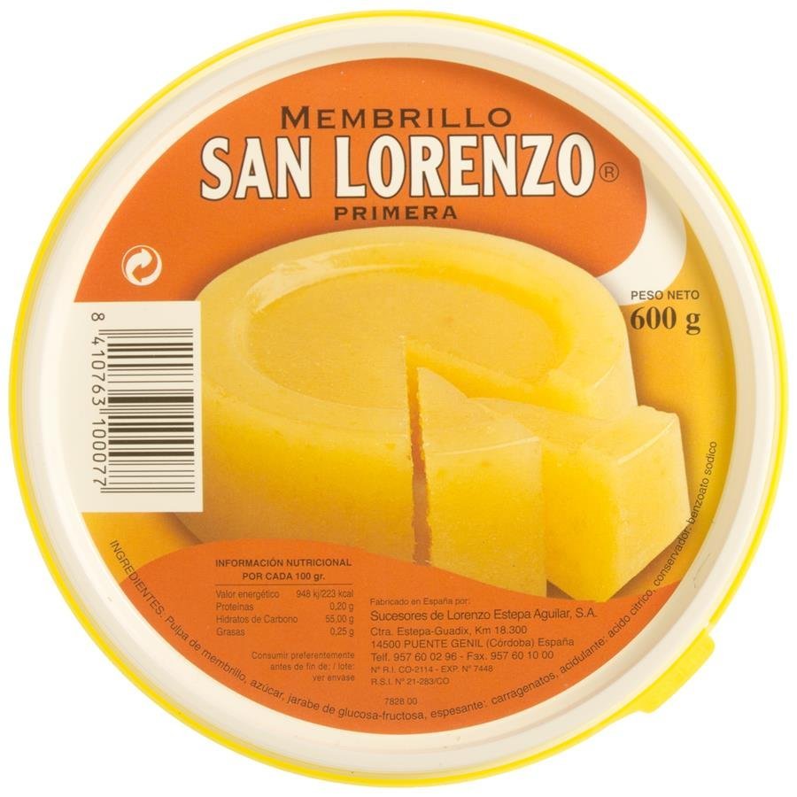 Membrillo SAN LORENZO primera fiambrera 600 g