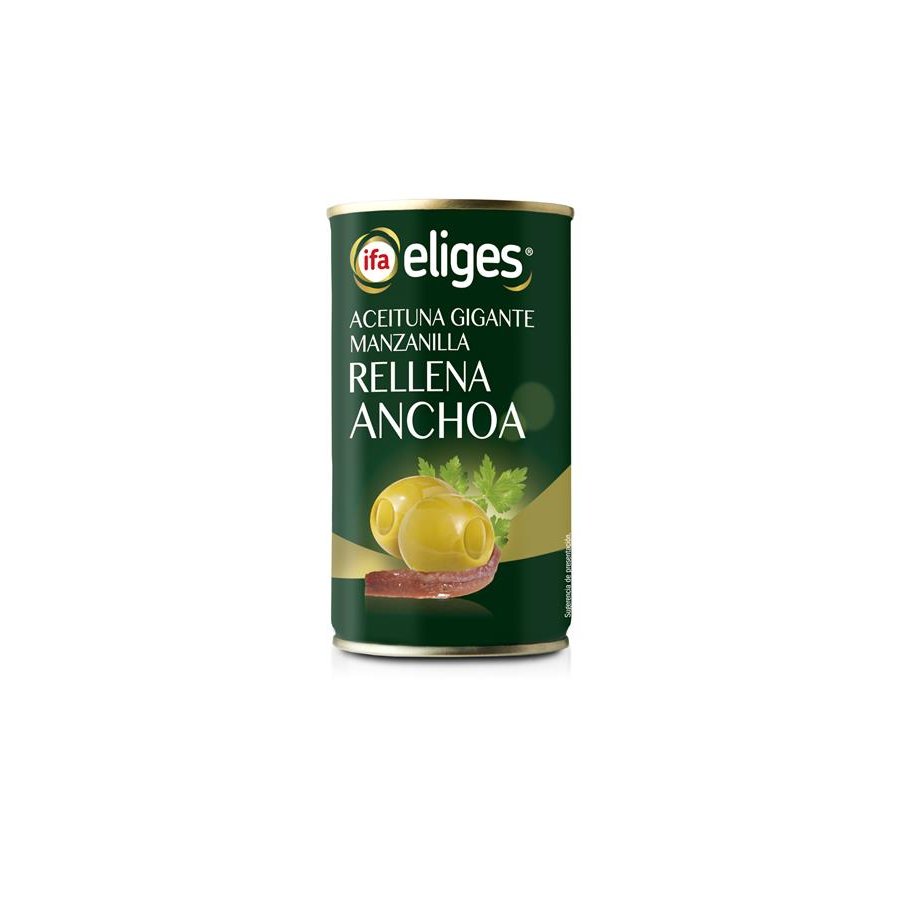 Aceituna gigante manzanilla rellena anchoa IFA ELIGES 15O g pne.