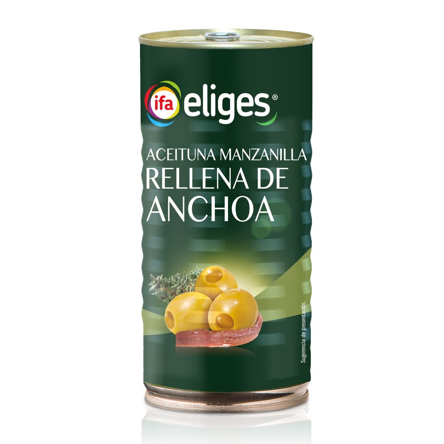 Aceituna rellena anchoa IFA ELIGES lata 600 g pne.