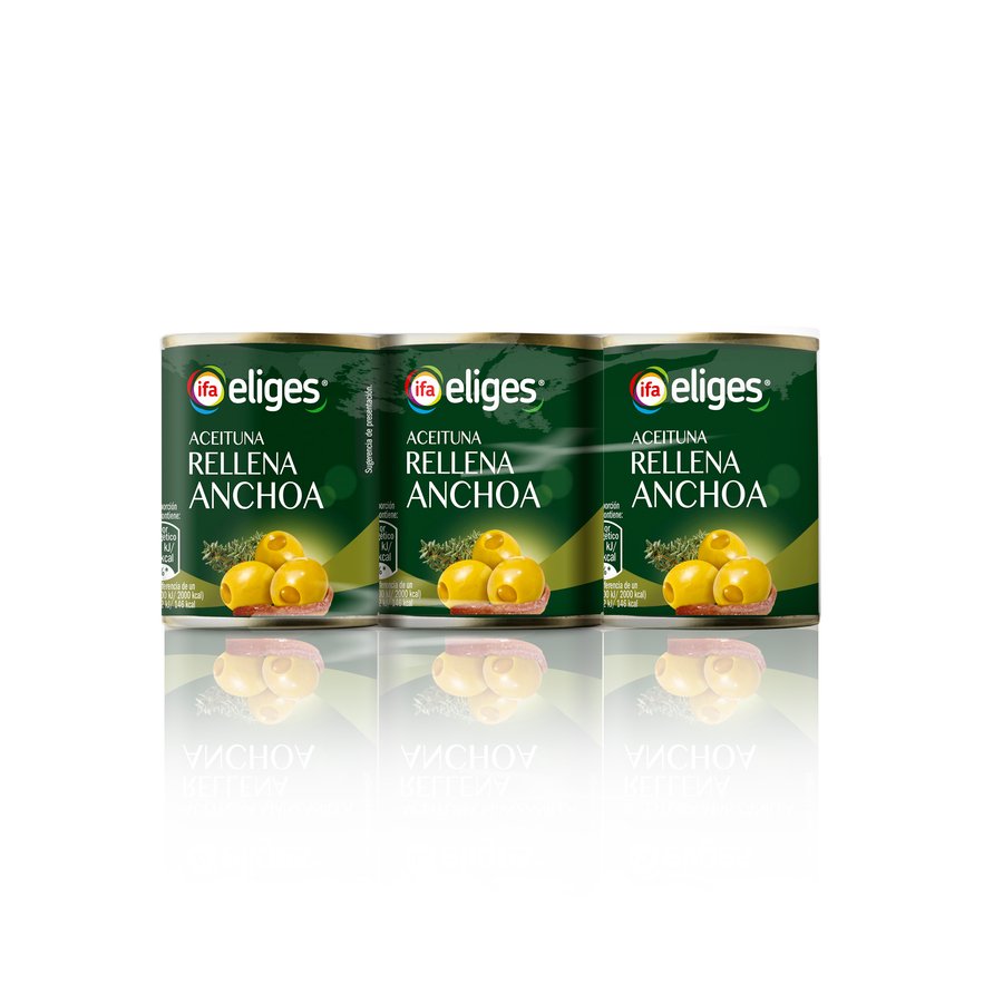 Aceituna rellena anchoa IFA ELIGES lata 3x50 g pne.