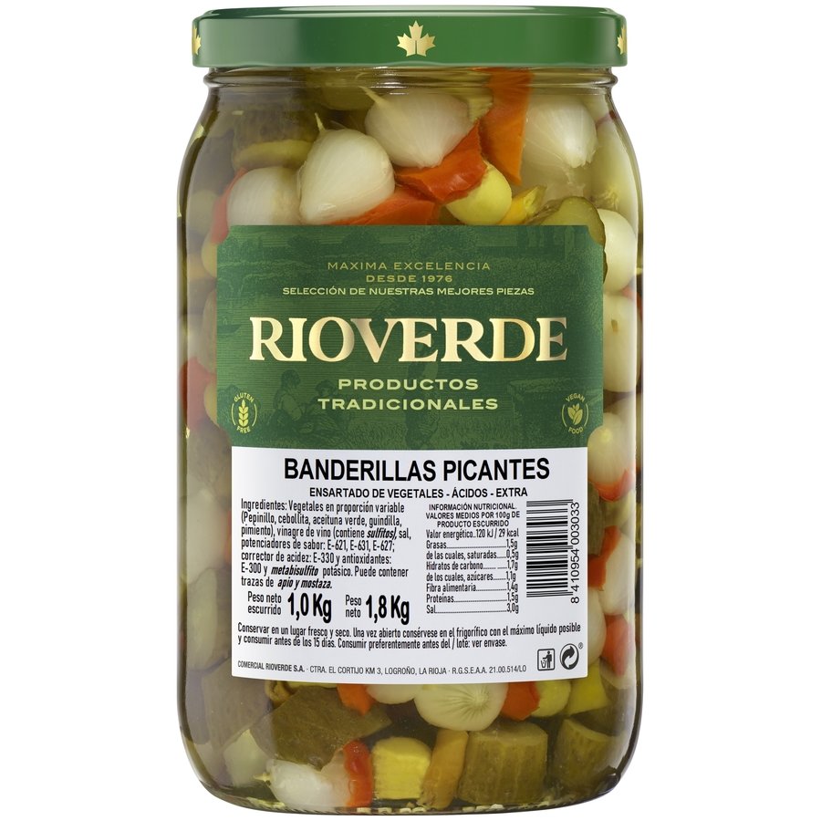 Banderillas RIOVERDE picantes frasco 1000 g pne