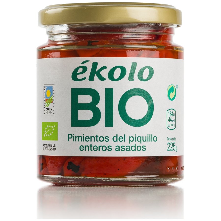 Pimiento piquillo entero EKOLO bio extra frasco 200 g pne.