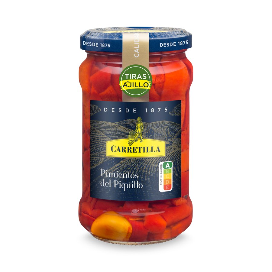 Pimiento del piquillo en tiras CARRETILLA frasco 225 g pne