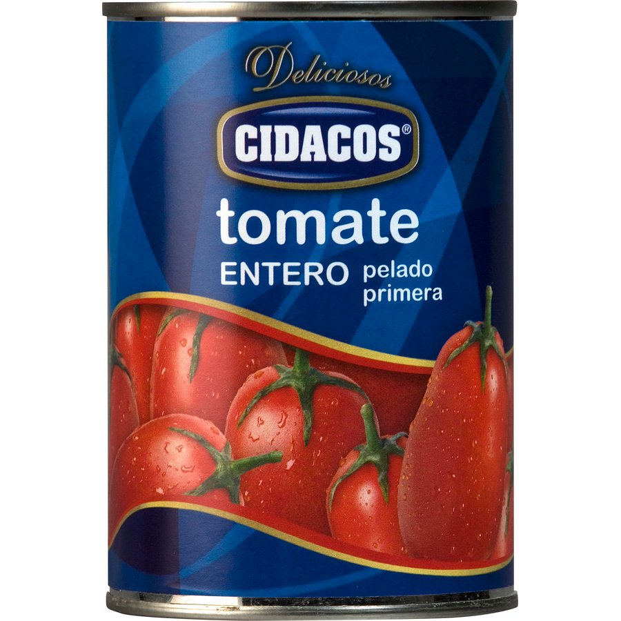 Tomate natural entero CIDACOS lata 240 g pne.