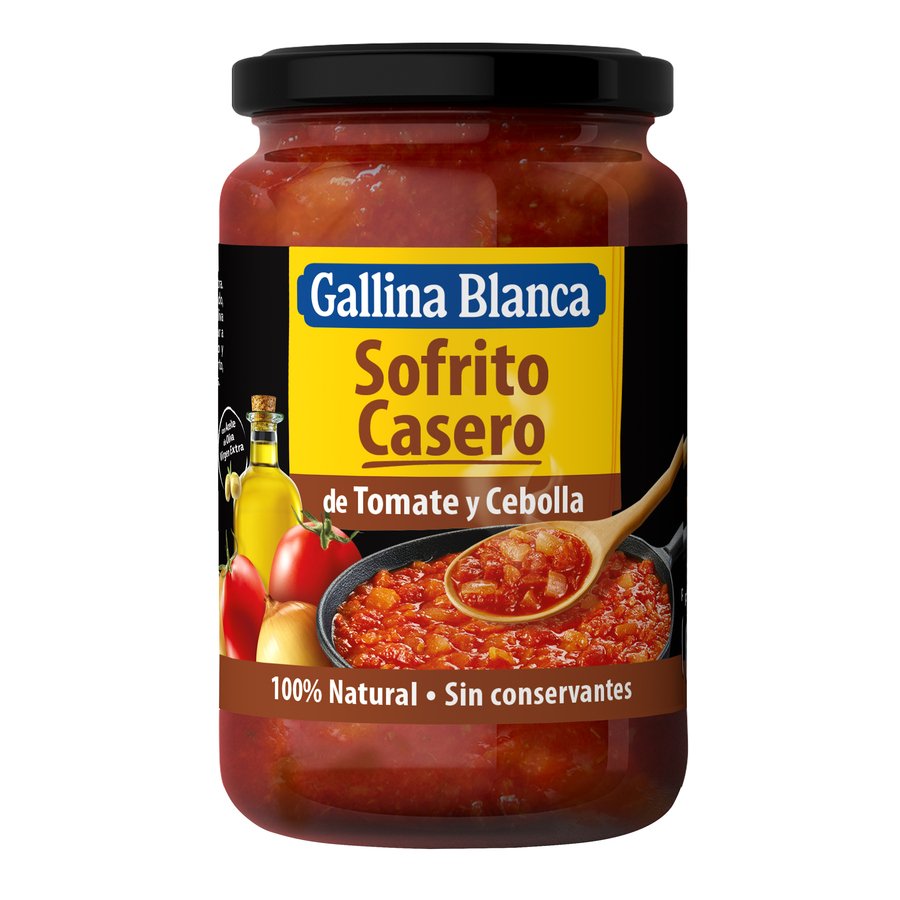 Sofrito tomate y cebolla en trozos GALLINA BLANCA  frasco 350 g pn.