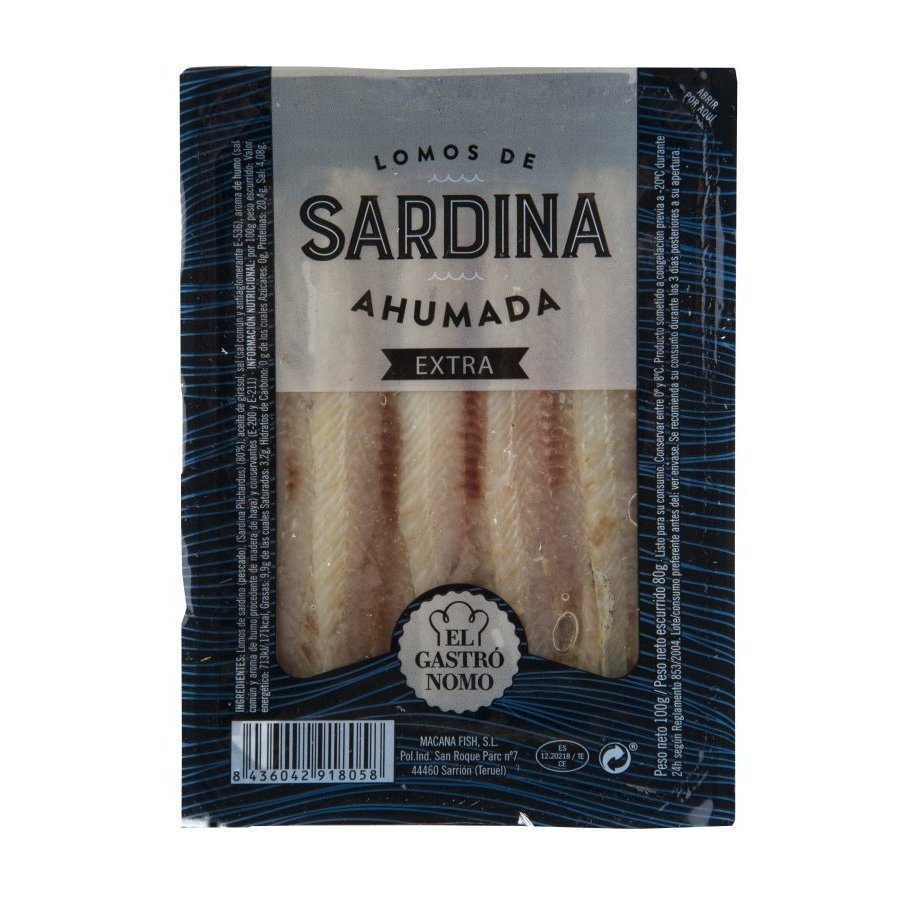 Lomos sardina ahumada EL GASTRONOMO 100 g pn