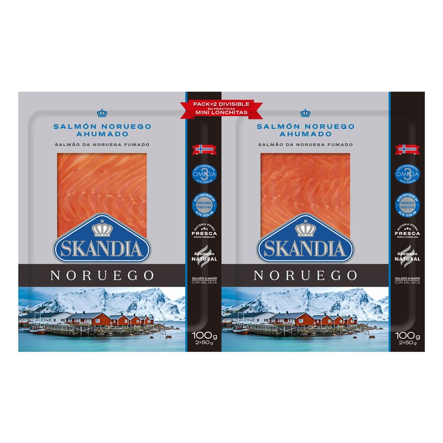 Salmón noruego ahumado SKANDIA 2x50 g