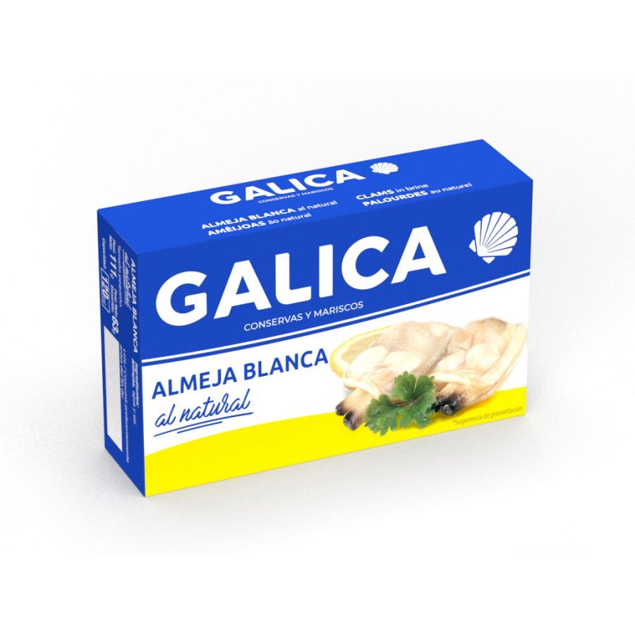 Almeja blanca al natural GALICA 63 g pne.