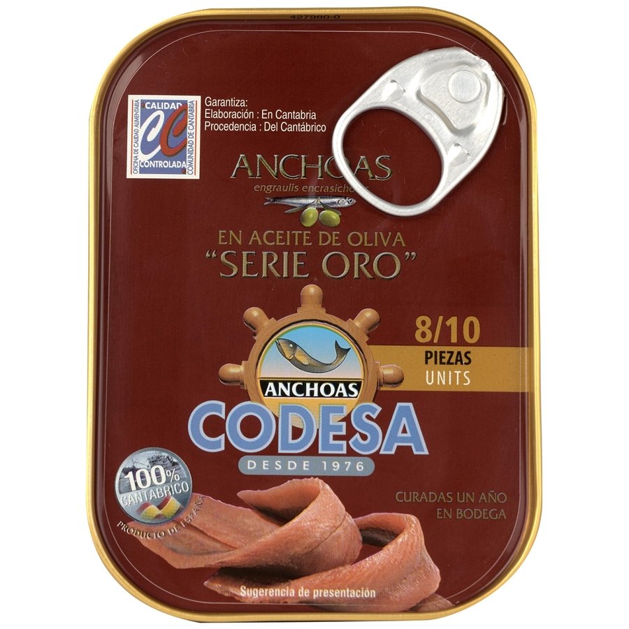 Filete de anchoa en aceite de oliva CODESA lata 55 g pn.