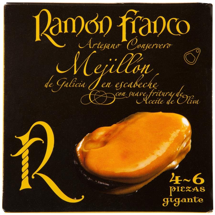 Mejillones escabeche aceite oliva RAMON FRANCO 4/6 lata 115 g pn