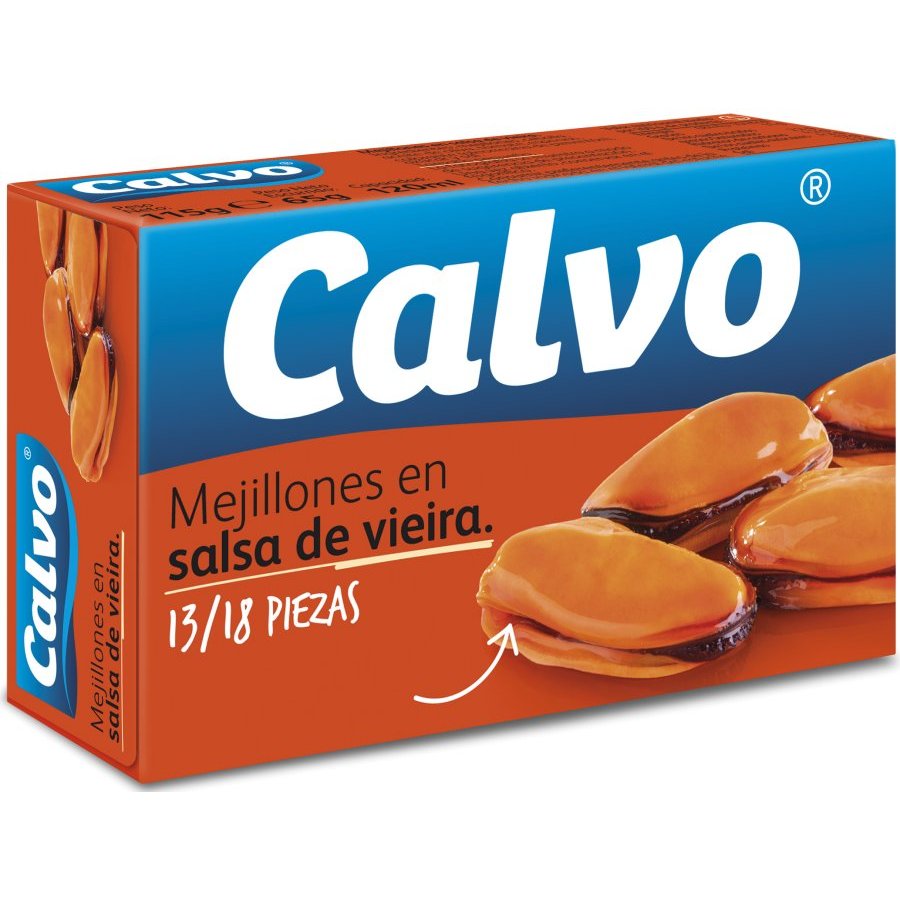 Mejillones CALVO en salsa de vieira RR-125 115 g pn