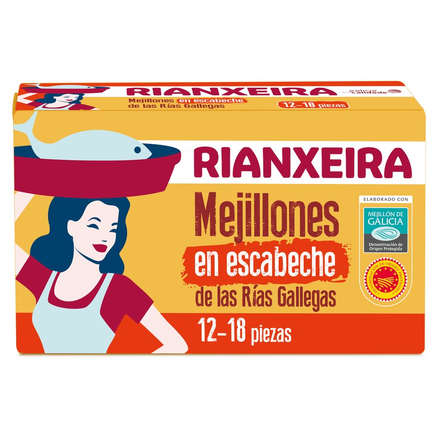 Mejillones escabeche RIANXEIRA 12/18 111 g pn