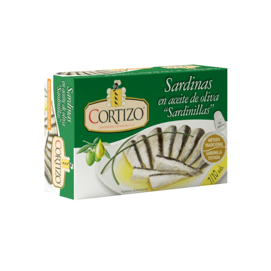 Sardinillas en aceite de oliva CORTIZO 7/10 RR-90 grs. PN.