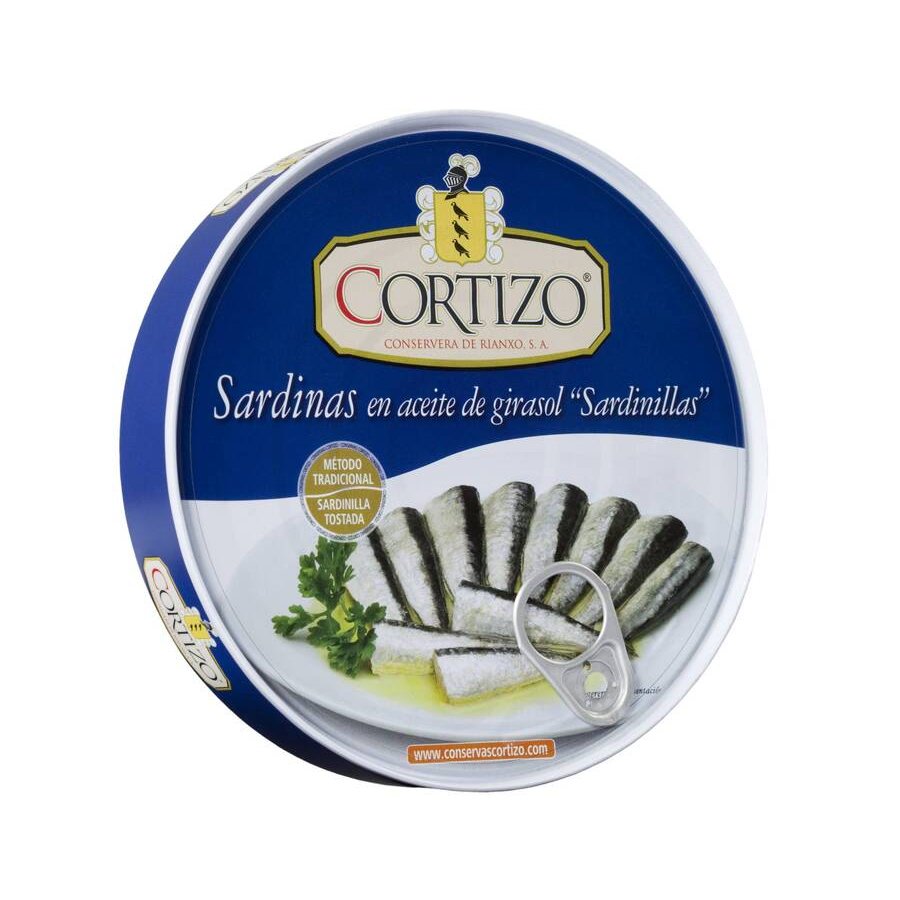 Sardinillas en aceite girasol CORTIZO 25/30 RO-280 252 g pn.