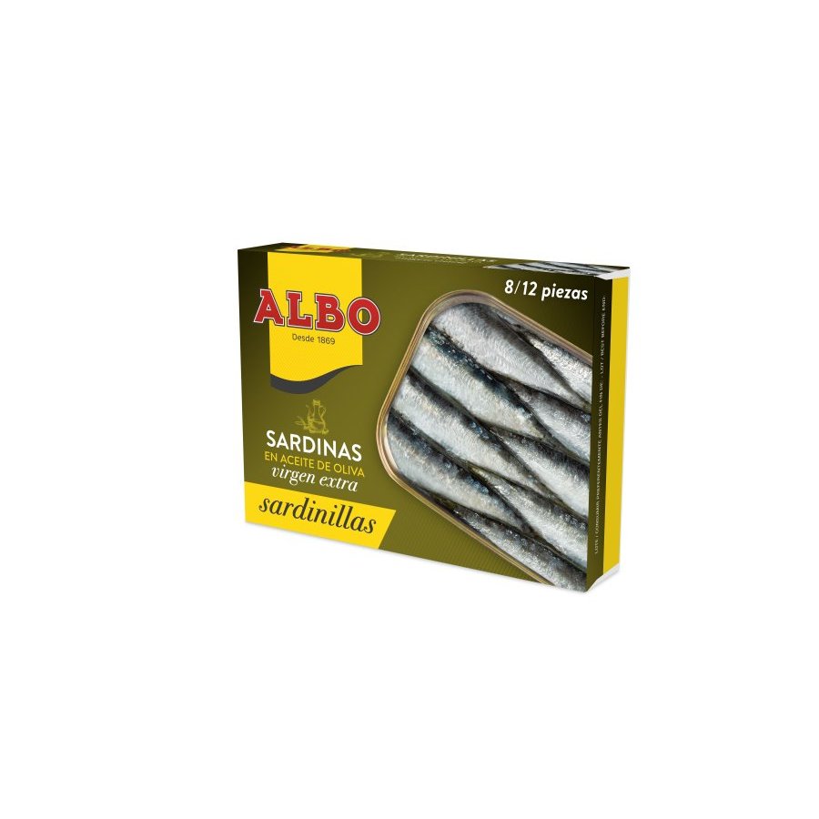 Sardinillas ALBO en aceite oliva virgen extra 8/12 105 grs.PN.