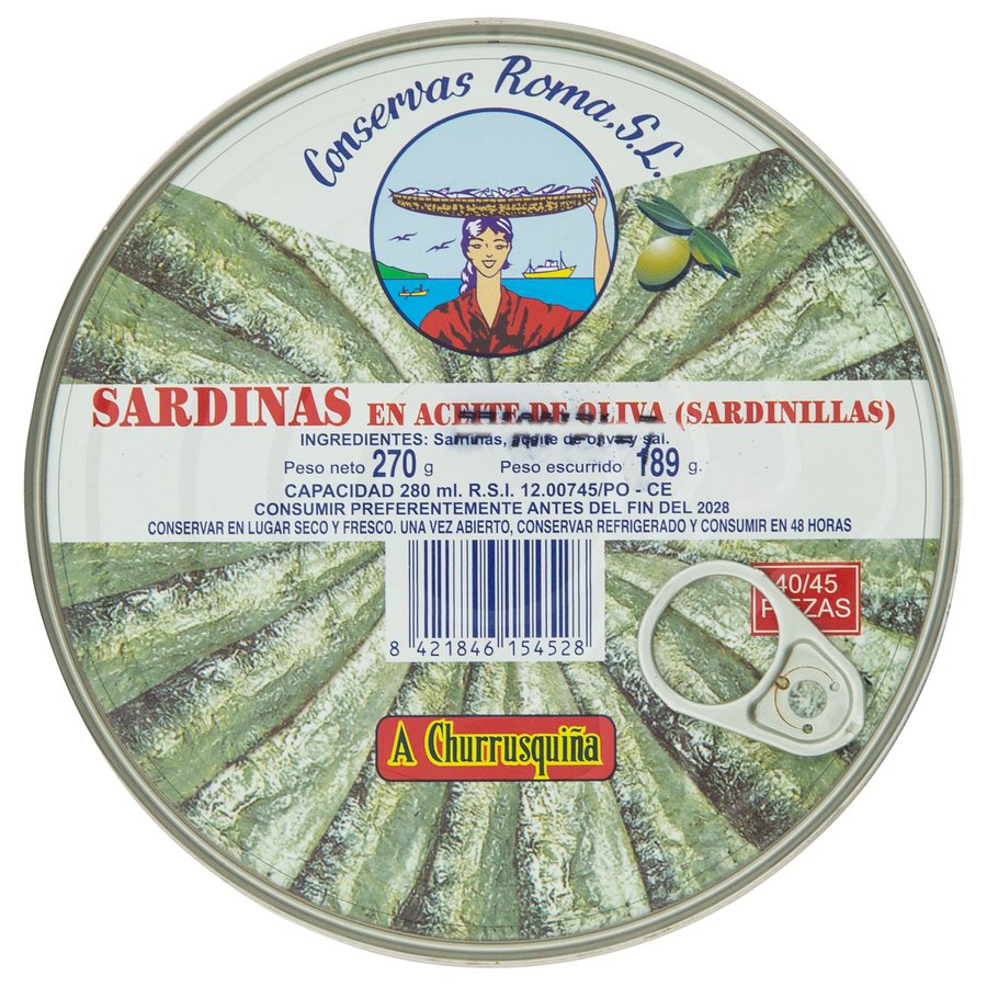 Sardinilla oliva A CHURRUSQUIÑA 270 g pn