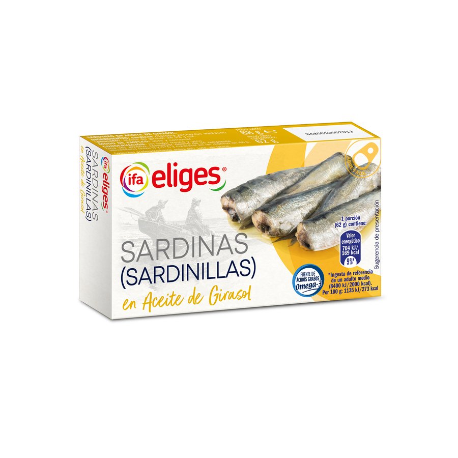 Sardinillas aceites girasol 6/10 IFA ELIGES 88 grs. PN.