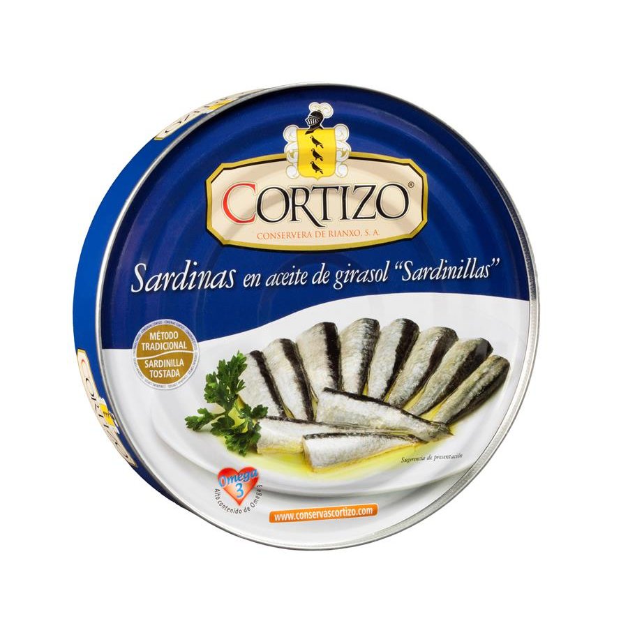 Sardinilla aceite girasol 50/60 CORTIZO 520 g pn.