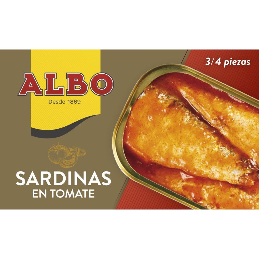 Sardinas en tomate ALBO lata 3/4  RR-125 120 g pn.