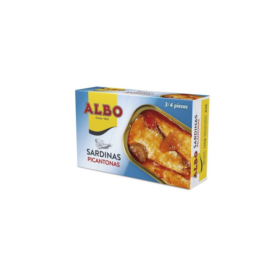 Sardinas picantonas ALBO 3/4 piezas lata 120 grs. PN