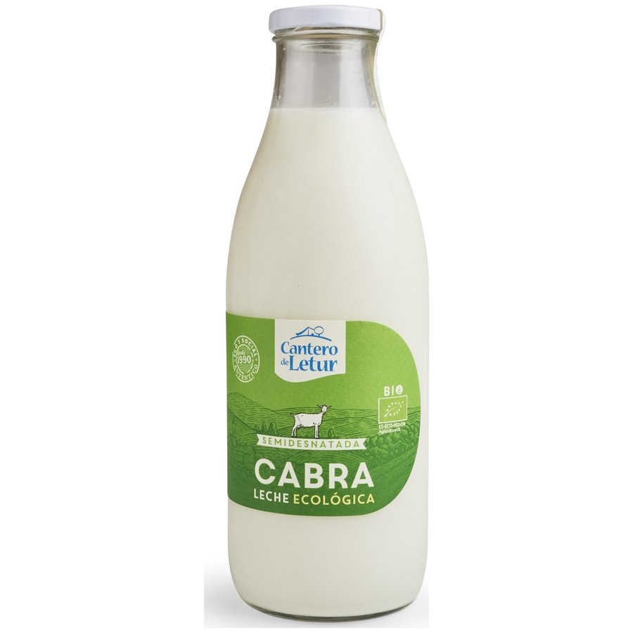 Leche ecológica de cabra semidesnatada CANTERO DE LETUR pasteurizada 1 l