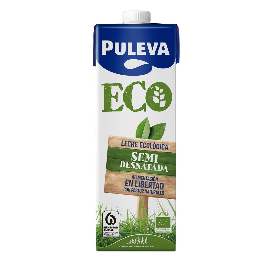 Leche semidesnatada PULEVA ecológica brik 1 l