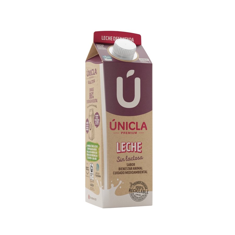 Leche sin lactosa desnatada UNICLA brik 1 l