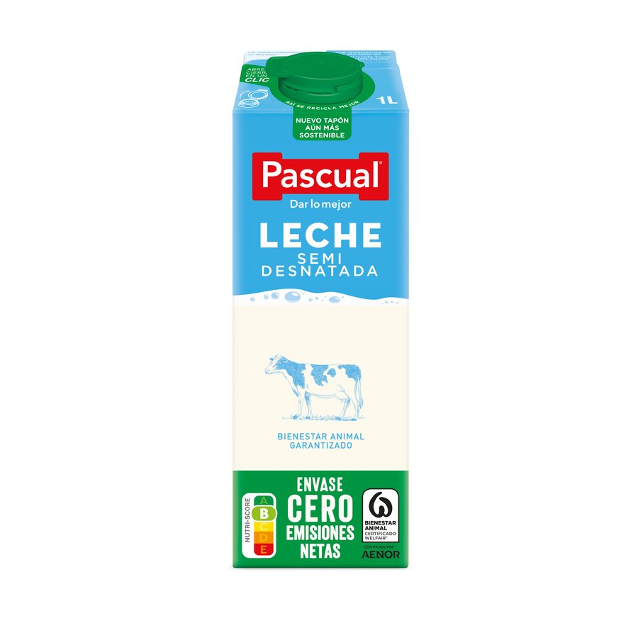 Leche semidesnatada PASCUAL brik 1 l