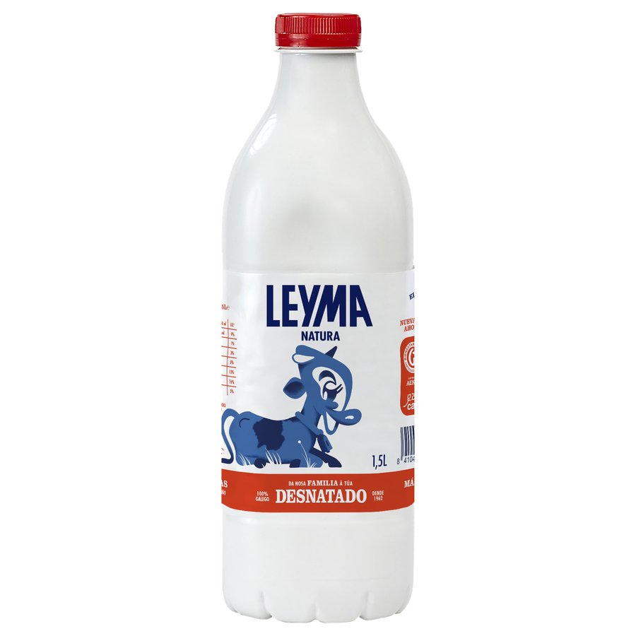 Leche desnatada LEYMA NATURA botella 1,5 l