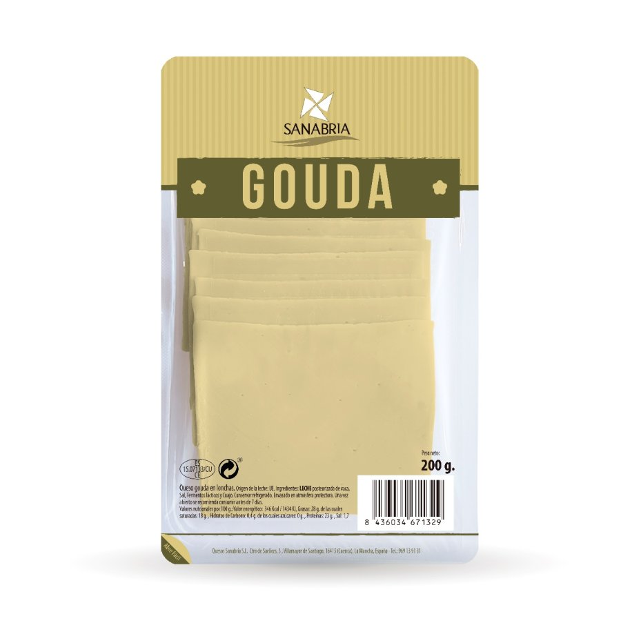 Queso gouda SANABRIA lonchas 200 g