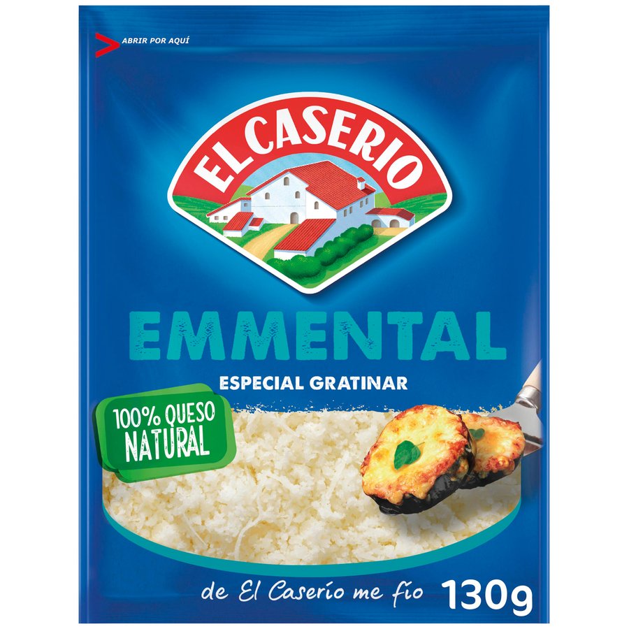 Queso rallado EL CASERIO emmental especial gratinar 130 g