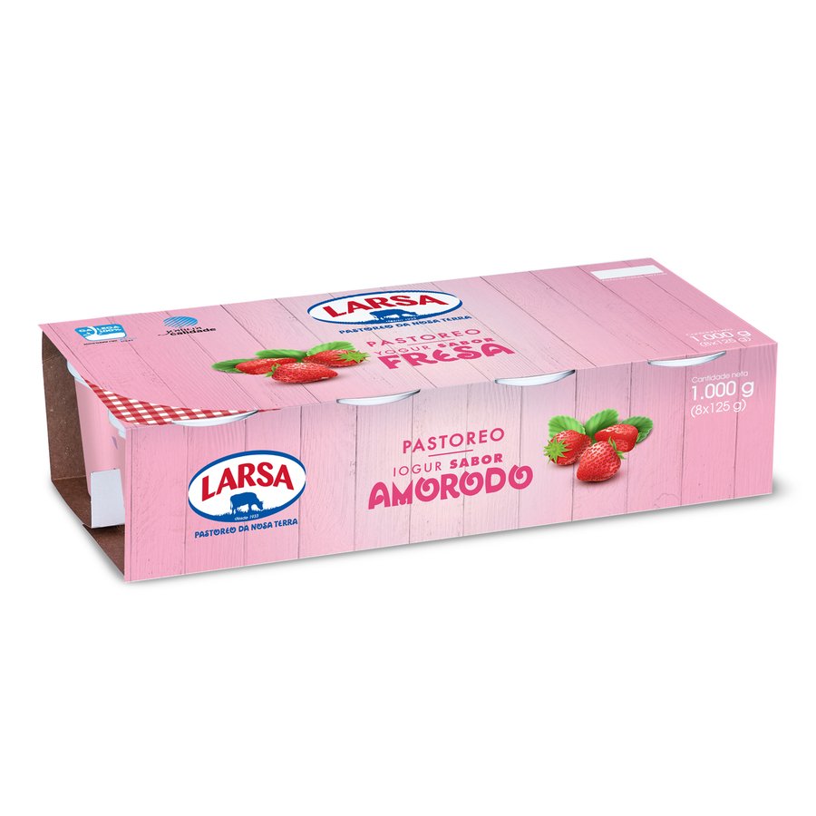 Yogur sabor fresa LARSA pack 8x125 g