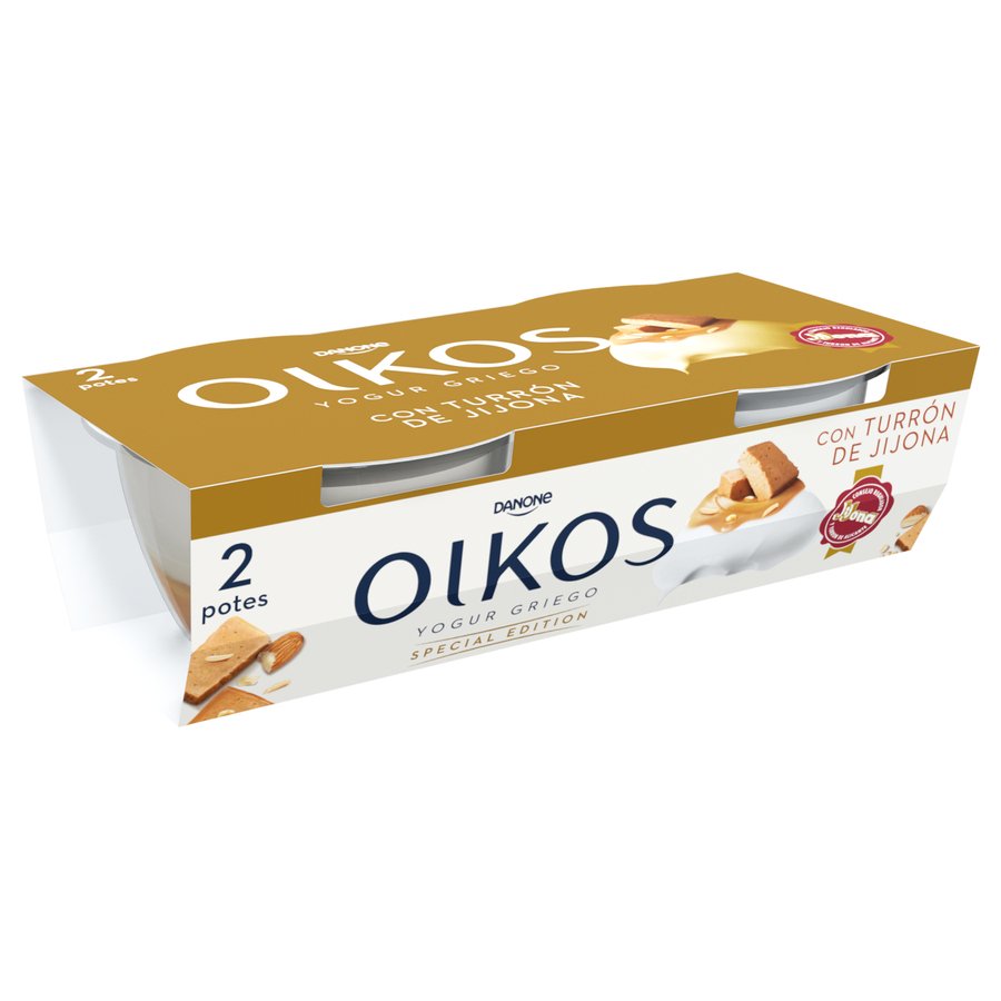 Yogur OIKOS DANONE turrón Jijona almendras 2x110 g