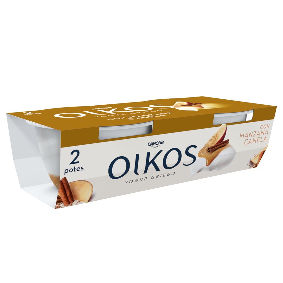 Yogur OIKOS DANONE manzana canela 2x110 g