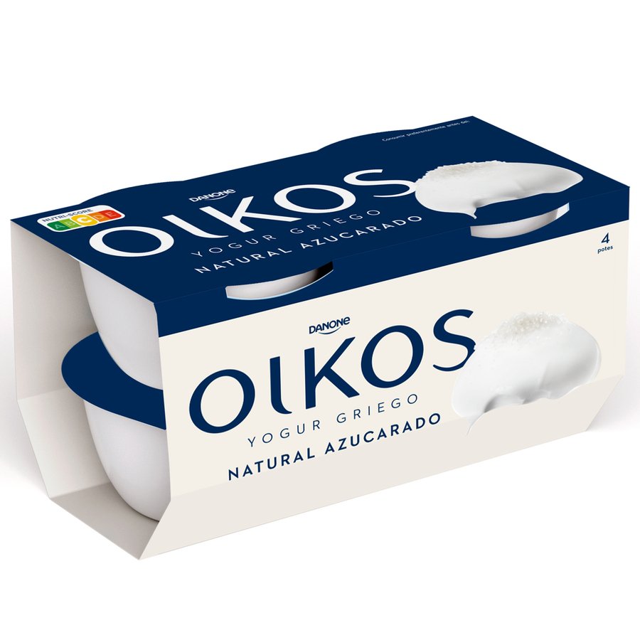 Yogur OIKOS DANONE natural azucarado pack 4x110 g