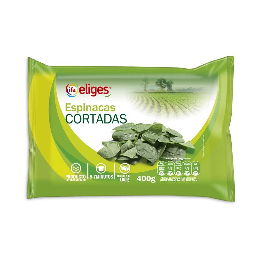 Espinaca congelada cortada IFA ELIGES 4 unidades 400 g